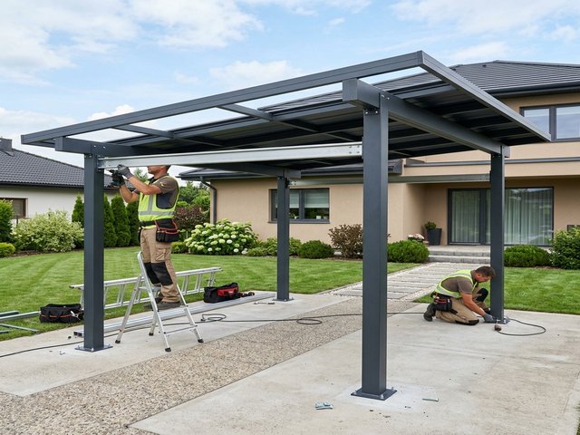 Montage eines Aluminium-Carports in Homberg (Efze)